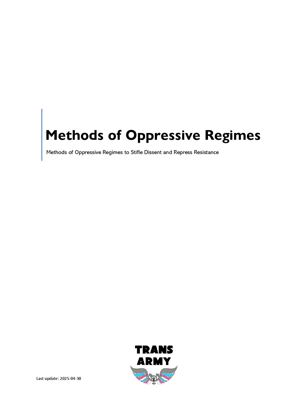 Methods of Oppressive Regimes