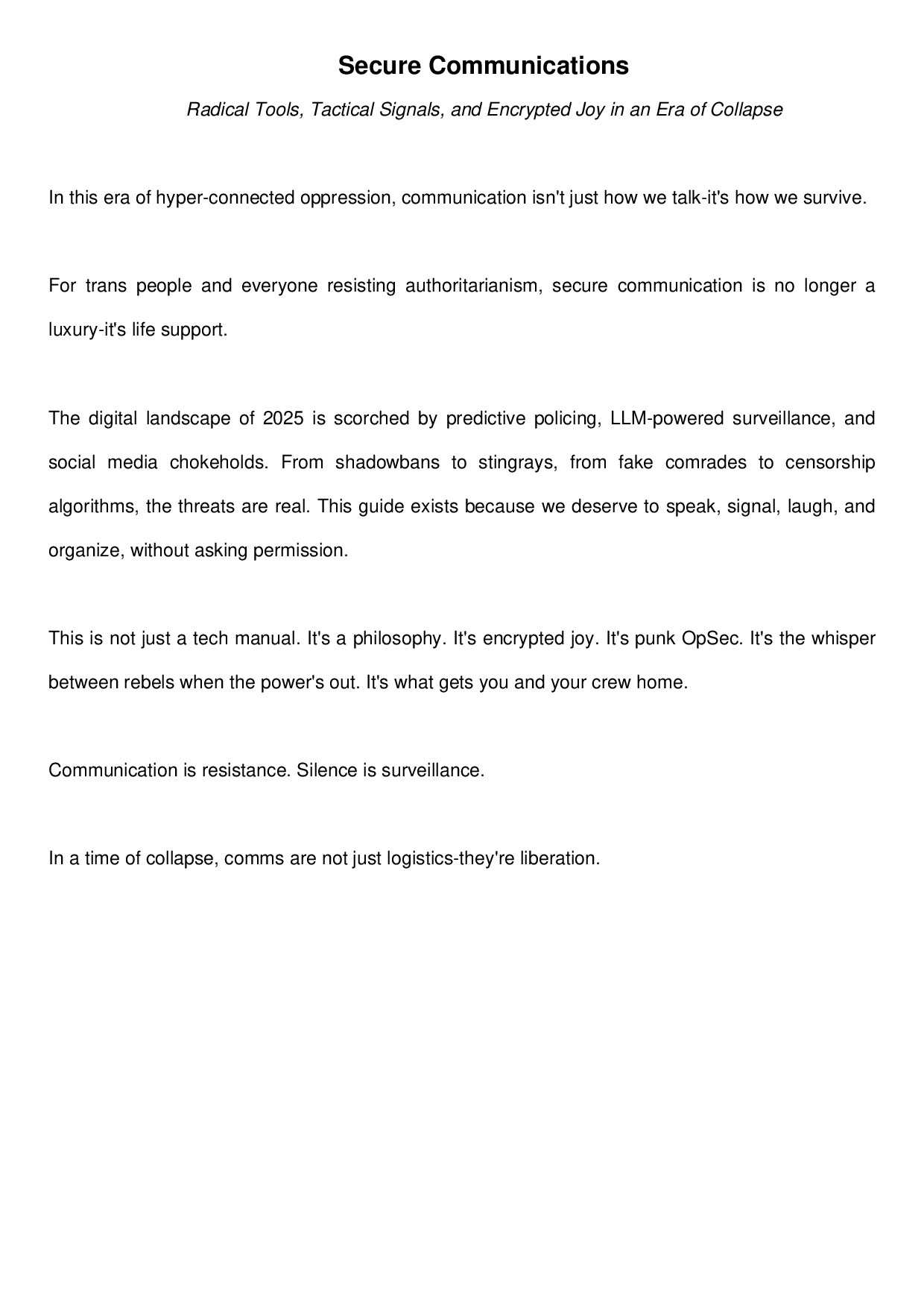 Secure Communications